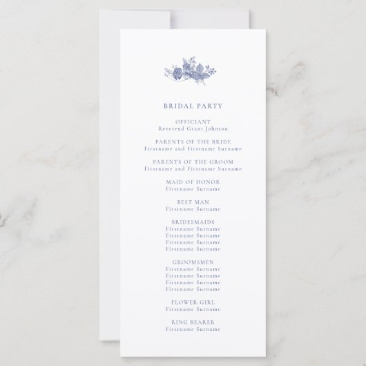 トイエレガントル青フランスのフローラ式プログラム (裏面)