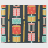 トイカラフルトドラム継ぎ目パターン ラッピングペーパー (フラット)