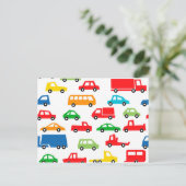 トイカーパターン – 自動車イラストレーション ポストカード (スタンド正面)