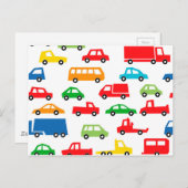 トイカーパターン – 自動車イラストレーション ポストカード (正面/裏面)
