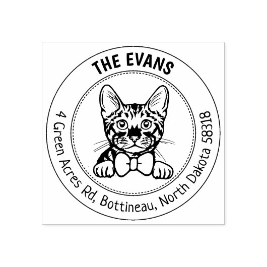 トイガーキャットファミリー差出人住所 ラバースタンプ (インプリント)