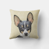 トイキツネテリア絵画ズ – かわいいオリジナルドッグアート クッション (裏面)