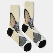 トイキツネテリア絵画ズ – かわいいオリジナルドッグアート ソックス (右)