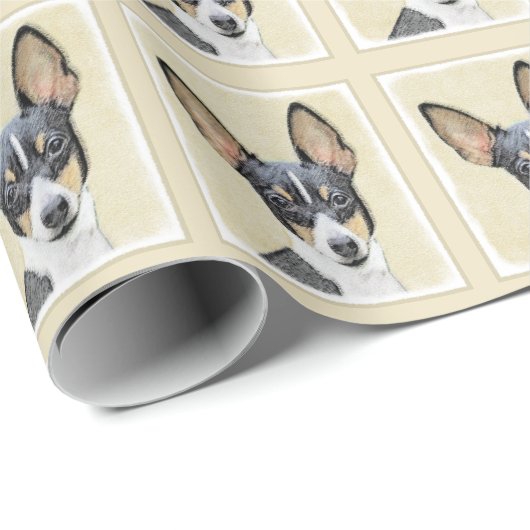 トイキツネテリア絵画ズ – かわいいオリジナルドッグアート ラッピングペーパー (ロールコーナー)