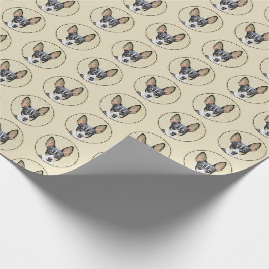 トイキツネテリア絵画ズ – かわいいオリジナルドッグアート ラッピングペーパー (角)