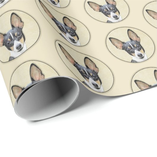 トイキツネテリア絵画ズ – かわいいオリジナルドッグアート ラッピングペーパー (ロールコーナー)