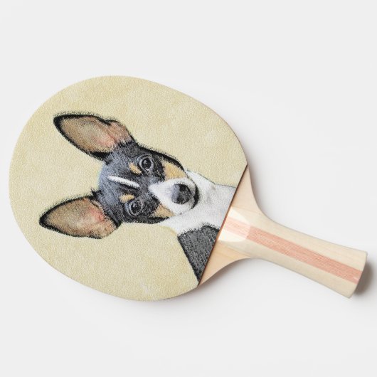 トイキツネテリア絵画ズ – かわいいオリジナルドッグアート 卓球ラケット (横)