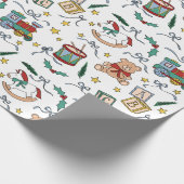 トイクラシックランド州クリスマス懐かしい玩具 ラッピングペーパー (角)