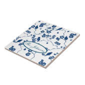 トイコンテンポラリール鳥と花模様 タイル (側面)