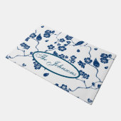 トイコンテンポラリール鳥と花模様 ドアマット (アングル)