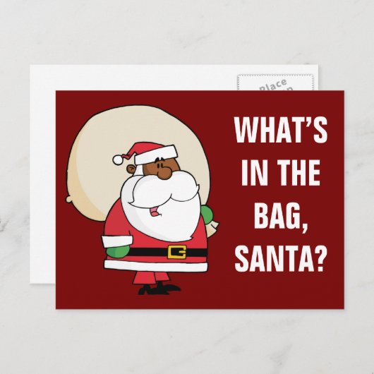 トイサック付きブラックサンタクロース シーズンポストカード (正面/裏面)