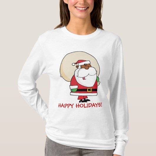 トイサック付きブラックサンタクロース Tシャツ (正面)