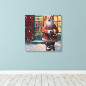 トイショップAIアートの前でサンタクロース キャンバスプリント (インサイチュ (ウッドフロア))