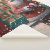 トイショップAIアートの前でサンタクロース シェルパブランケット (3/4)