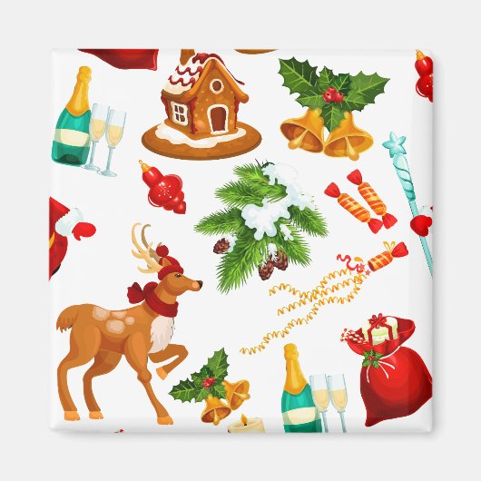 トイストーリー |メリークリスマスパターンかわいい マグネット (正面)