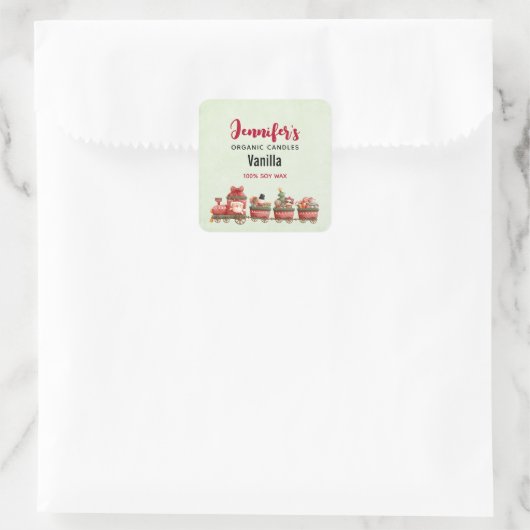 トイズキャンドルビズ付きかわいいヴィンテージクリスマストレイン スクエアシール (バッグ)