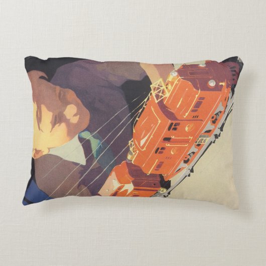 トイズトレイン遊ズ付きヴィンテージクリスマス アクセントクッション (裏面)