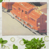 トイズトレイン遊ズ付きヴィンテージクリスマス キッチンタオル (折り畳み)