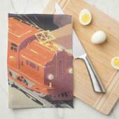 トイズトレイン遊ズ付きヴィンテージクリスマス キッチンタオル (四つ折り)