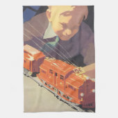 トイズトレイン遊ズ付きヴィンテージクリスマス キッチンタオル (縦)