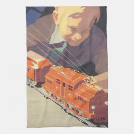 トイズトレイン遊ズ付きヴィンテージクリスマス キッチンタオル