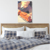 トイズトレイン遊ズ付きヴィンテージクリスマス キャンバスプリント (インサイチュ (寝室))