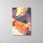 トイズトレイン遊ズ付きヴィンテージクリスマス キャンバスプリント (正面)