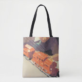 トイズトレイン遊ズ付きヴィンテージクリスマス トートバッグ (正面)