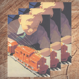 トイズトレイン遊ズ付きヴィンテージクリスマス ラッピングペーパーシート