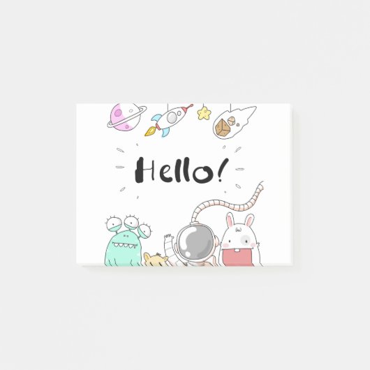 トイズ宇宙飛行士ロケットプラネット銀河系エイリアンモンスター。 ポストイット (正面)