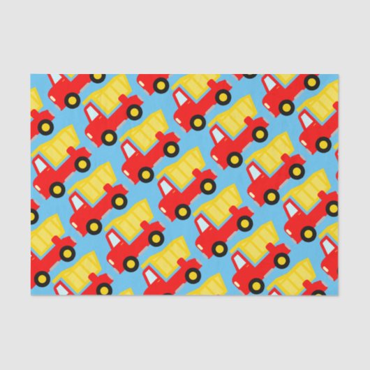 トイダンプトラック子供の誕生日ギフトティッシュペーパー 薄葉紙 (正面)