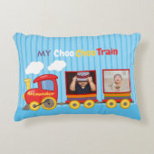 トイトレイントドラーボーイ誕生日ブルー アクセントクッション (正面)