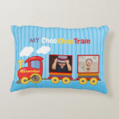 トイトレイントドラーボーイ誕生日ブルー アクセントクッション (裏面)