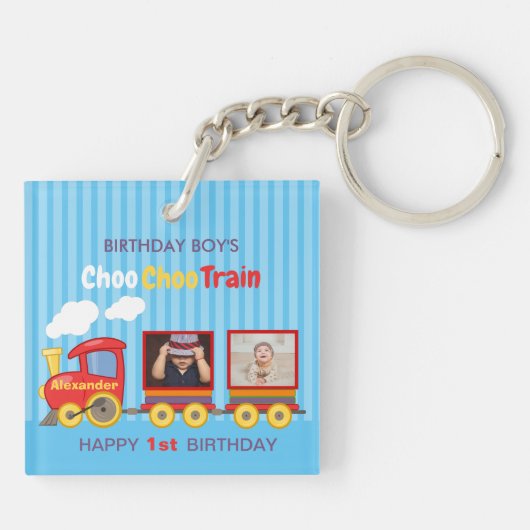 トイトレイントドラーボーイ誕生日ブルー キーホルダー (裏面)
