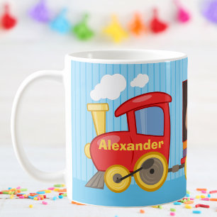 トイトレイントドラーボーイ誕生日ブルー コーヒーマグカップ