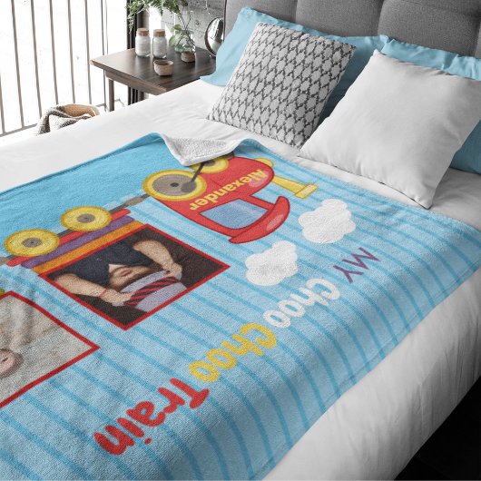 トイトレイントドラーボーイ誕生日ブルー シェルパブランケット