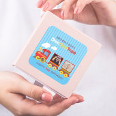 トイトレイントドラーボーイ誕生日ブルー スクエアシール