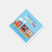 トイトレイントドラーボーイ誕生日ブルー スタンダードカクテルナプキン (角)