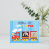 トイトレイントドラーボーイ誕生日ブルー ポストカード (スタンド正面)
