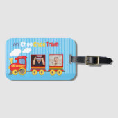 トイトレイントドラーボーイ誕生日ブルー ラゲッジタグ (正面横)