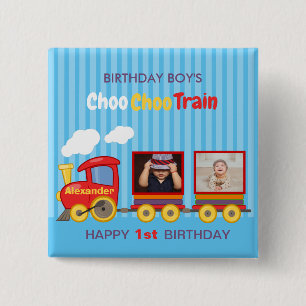 トイトレイントドラーボーイ誕生日ブルー 缶バッジ