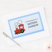 トイトレインブックラベルシール |学校用品 長方形シール (封筒)