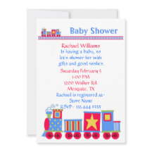 トイトレインベビーシャワー招待状