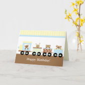 トイトレイン子供の誕生日 カード (黄色い花)