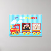 トイトレイン幼児ボーイズ誕生日ブルー キャンバスプリント (正面)