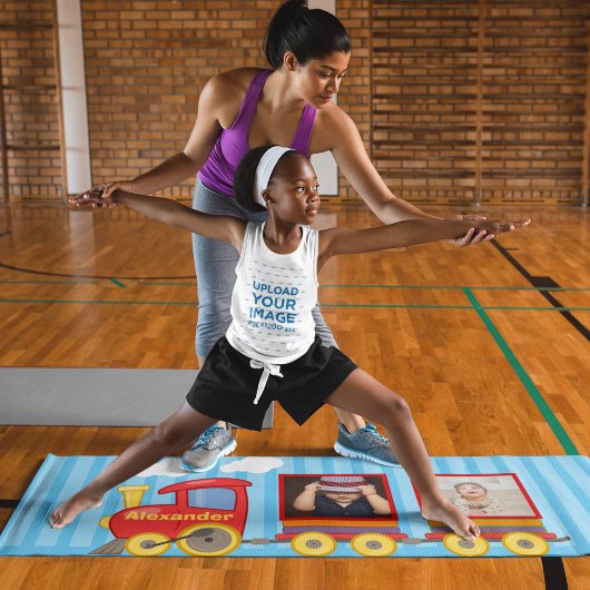 トイトレイン幼児ボーイズ誕生日ブルー ヨガマット