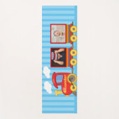 トイトレイン幼児ボーイズ誕生日ブルー ヨガマット (正面)