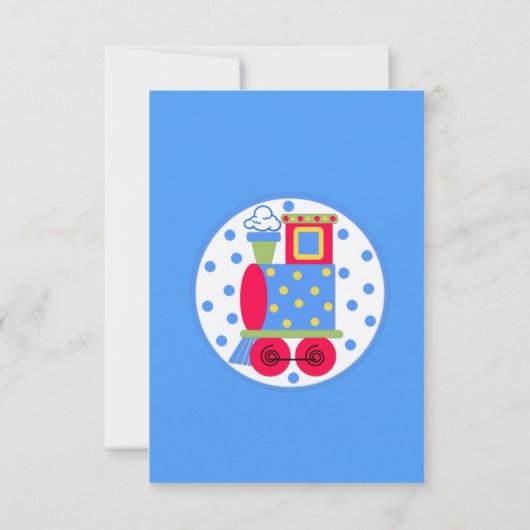 トイトレイン男の赤ちゃん誕生発表写真カード 案内状 (裏面)