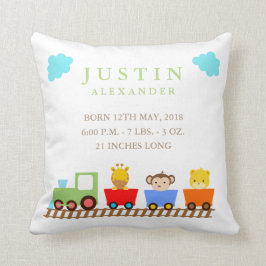 トイトレーンベビー誕生告知枕 クッション