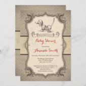 トイドッグのベビーシャワーの招待状のヴィンテージのレトロ 招待状 (正面/裏面)